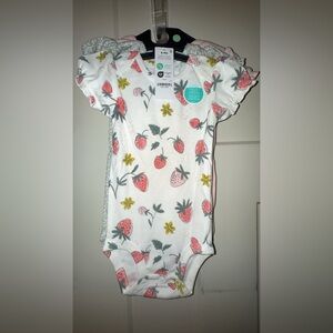 Carters Strawberry and Floral Baby Onesie